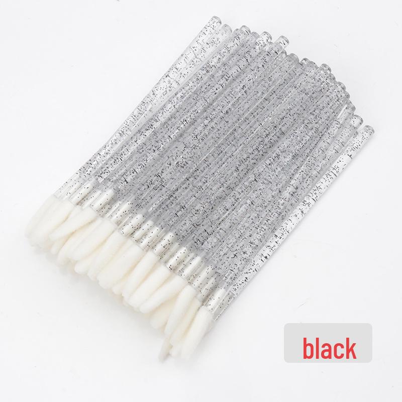 50-Pack Disposable Lip Brushes - Straight & Slanted Head Crystal Rods for Gloss and Lipstick Application