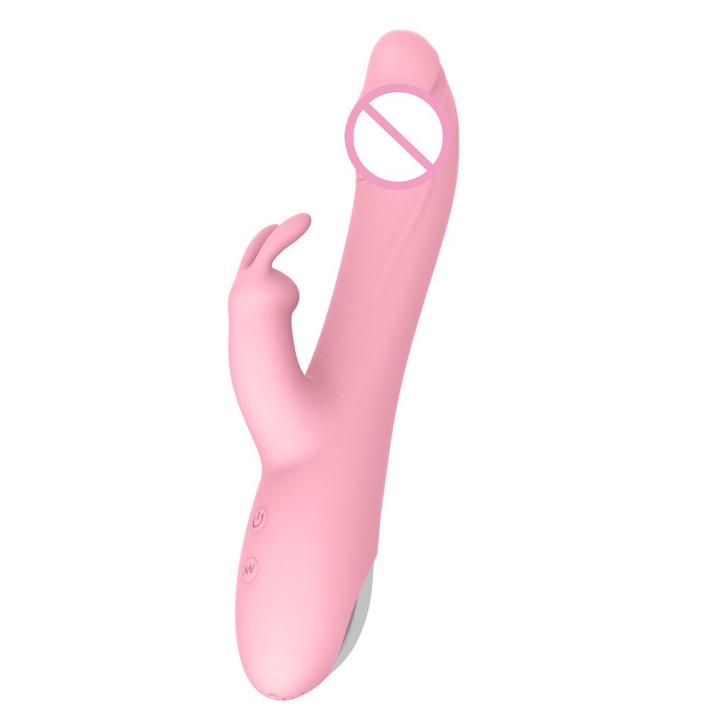 Rechargeable Double G-Spot Rabbit Vibrator for Women - Telescopic Design