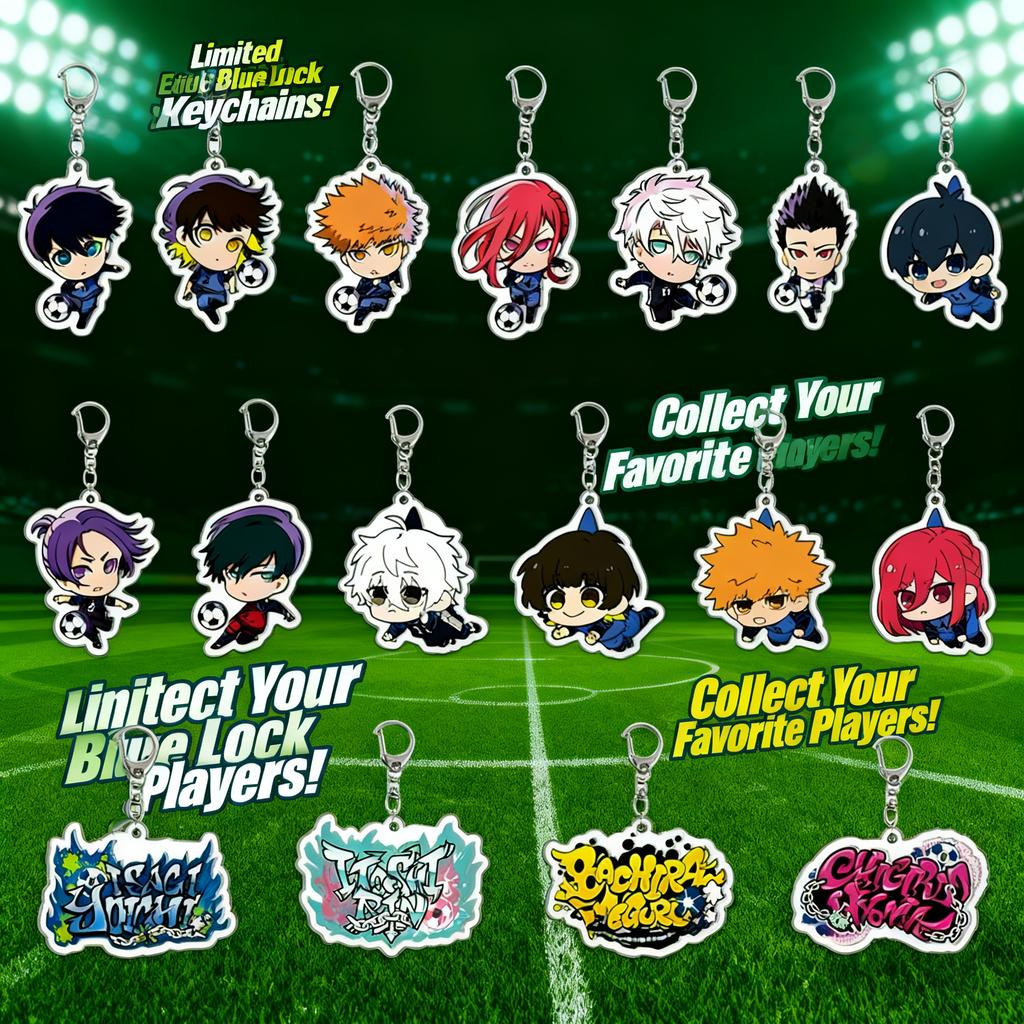 Blue Lock 2 Anime Acrylic Durable Keychain Creative Pendant Hanging Ornament Accessory Featuring Isagi Yoichi and Bachira Meguru