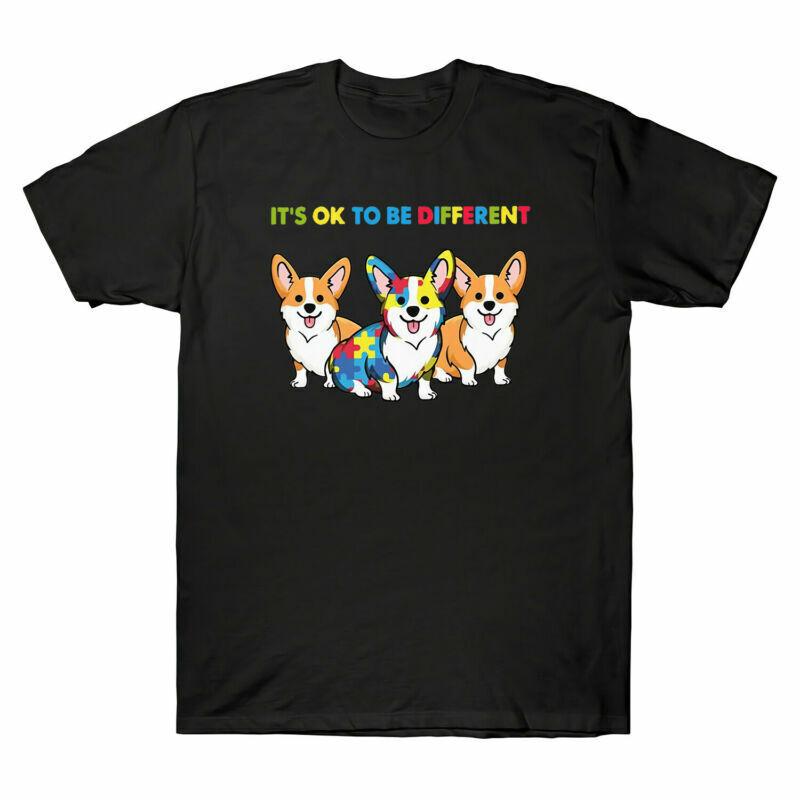 Ok Be To Different Unisexs Shirt Its Autism Corgi Dog Tee Funny T Lover Awareness S