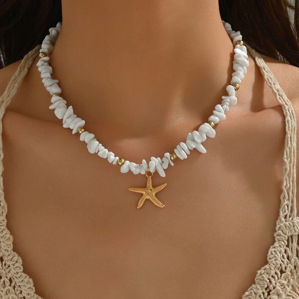 Ornamenten Schelp Zeester Ketting Zee Serie Strand Kralen Ketting Boheemse Stijl Ketting Dames