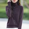 Women S Thick Knit Cardigan Solid Color Long Sleeve Button Closure Casual Sweater
