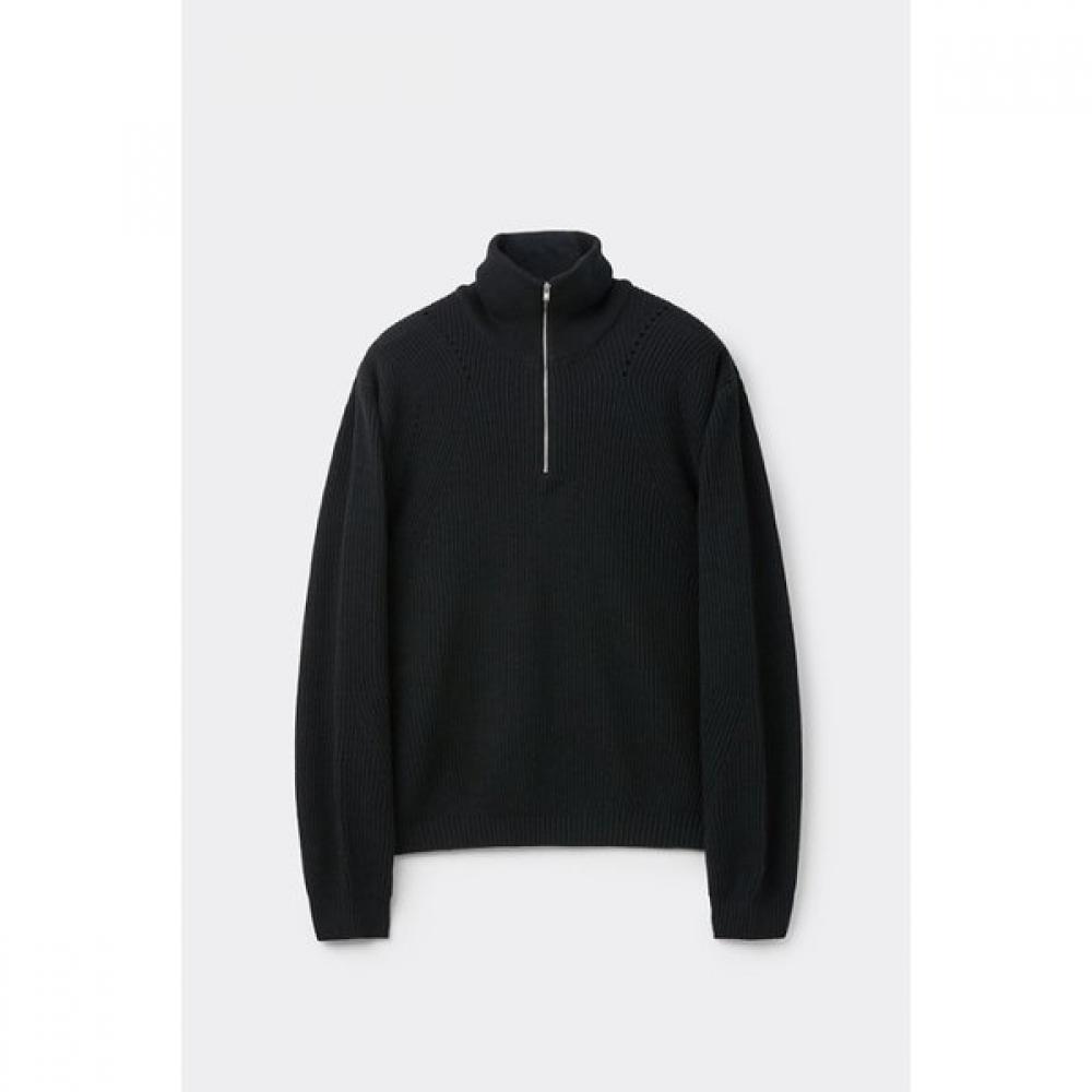 Customellow Black Turtle Neck Half Zip Sweater Black Cwwaw25903bkx