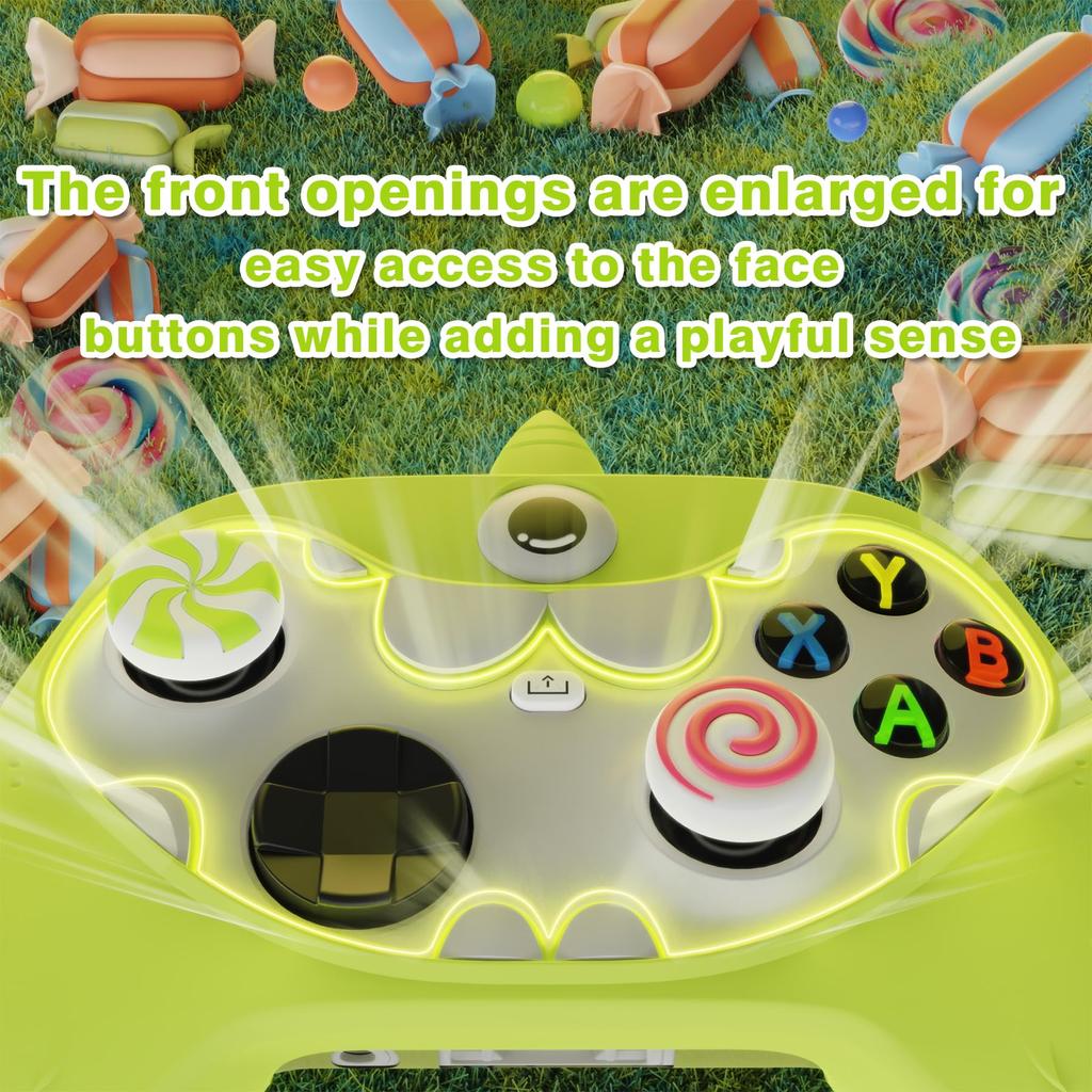 PlayVital Cute Monster Silicone Cover for Xbox Series Xbox Core Controller Grip Full Includes Joystick Caps and Stickers Mono-Eye X/S Controllers,