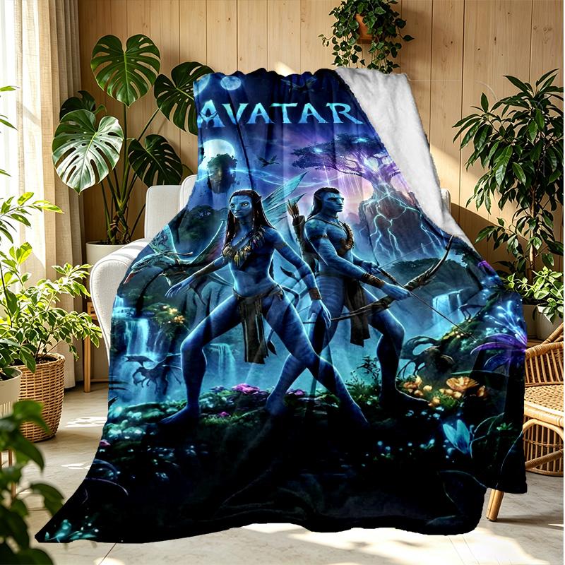 Avatar Pattern Blanket for Home Decoration, Bed, Sofa, Car Travel, Camping, Suitable for All Seasons, Birthday Christmas Gift