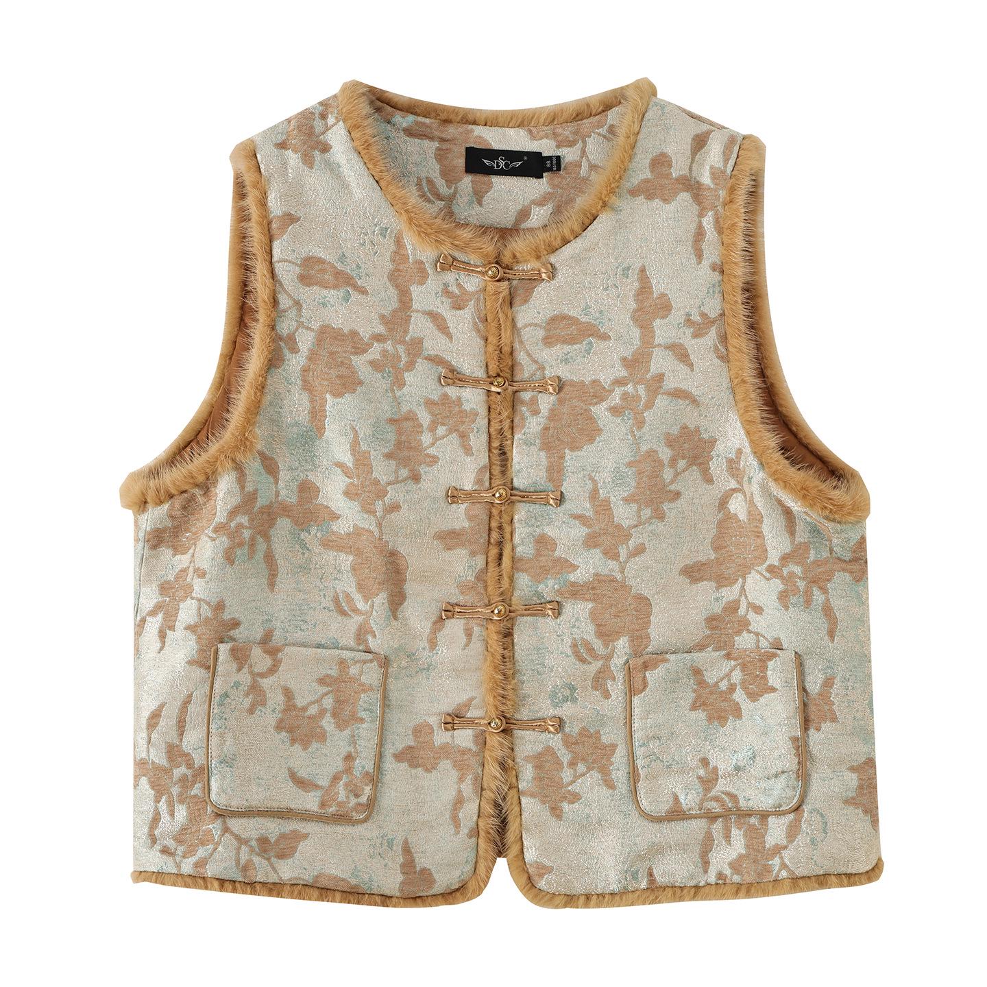 

Zhi Xuan Plus Size Women s Chinese Frog Button Cotton Vest - Spring 2026 Collection, Sleeveless New Year Design, Style 413699 2XL (151-170 Jin) хаки