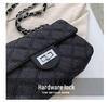 2024 Women's Small Textured Denim Crossbody Bag with Diamond Chain
