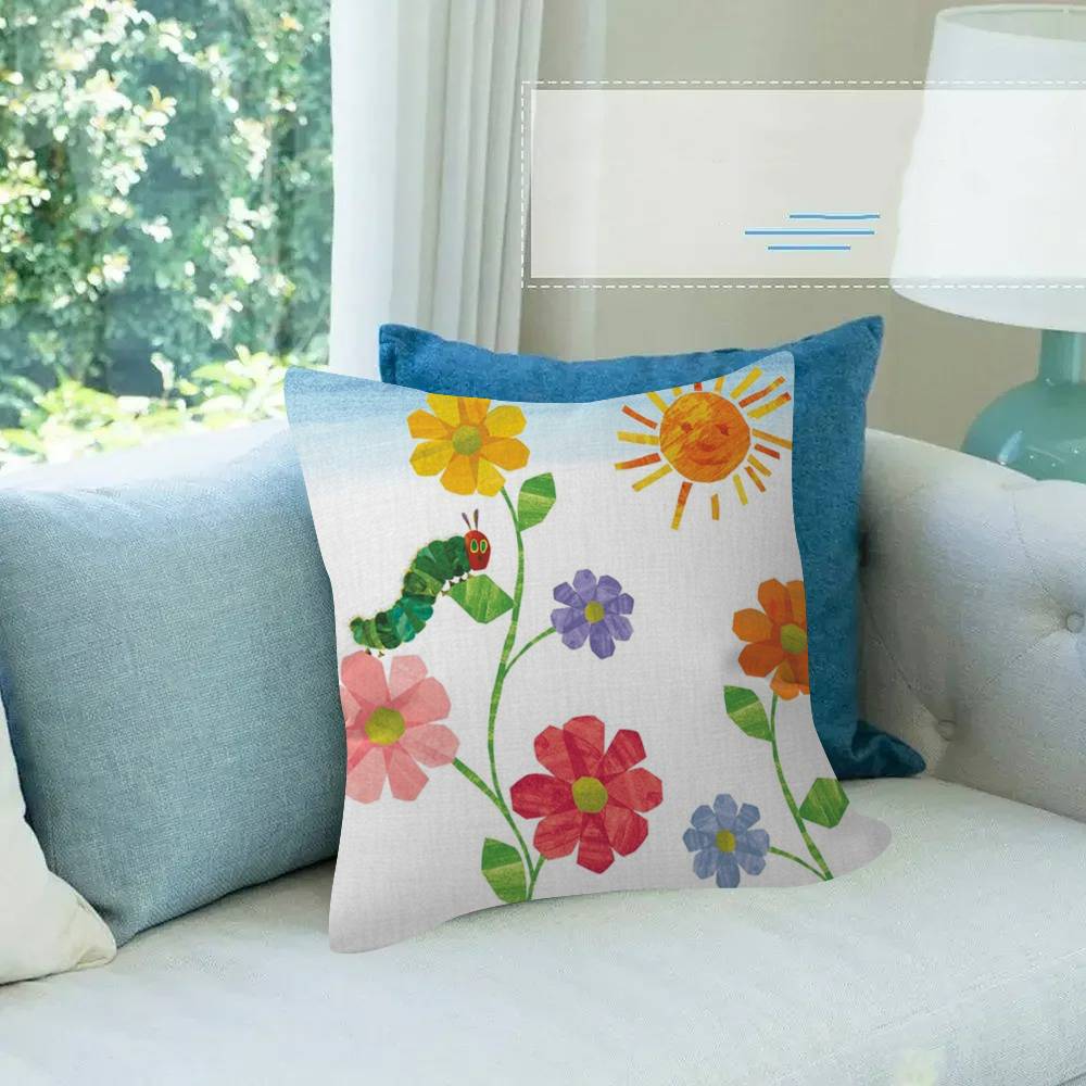 Cartoon The V-Very H-Hungry Caterpillar Pillow Cover Sofa Cushion Cover Home Room Decoration Children Gift