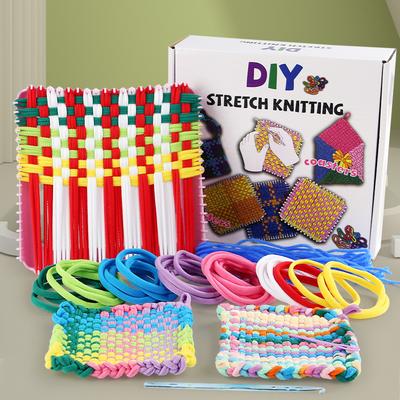 DIY Weaving Toy for Ages 3+ Years Kids, Stretchy String Craft Kit with Colorful Bands | Learn Patterns & Fine Motor Skill