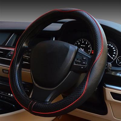 ESEWALAS Universal Car Steering Wheel Cover,Anti-Slip Leather Steering Wheel Cover,Sports Style Steering Wheel Protector,Car Interior Accessories