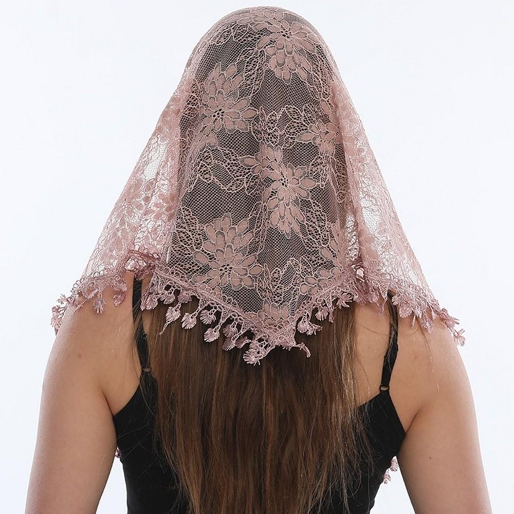 with Tassel Lace Scarf Sun Protection Flower Triangle Headband Sweet Printed Wraps Seaside