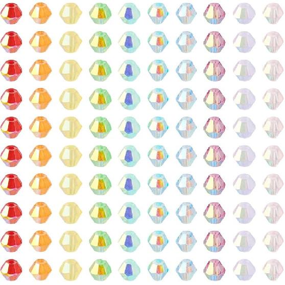 Cheriswelry Crystal Glass Beads 3x2mm AB Color Faceted Glass Loose Spacer Beads Rainbow Beads for DIY Necklace Earring Bracelet Making Home Party