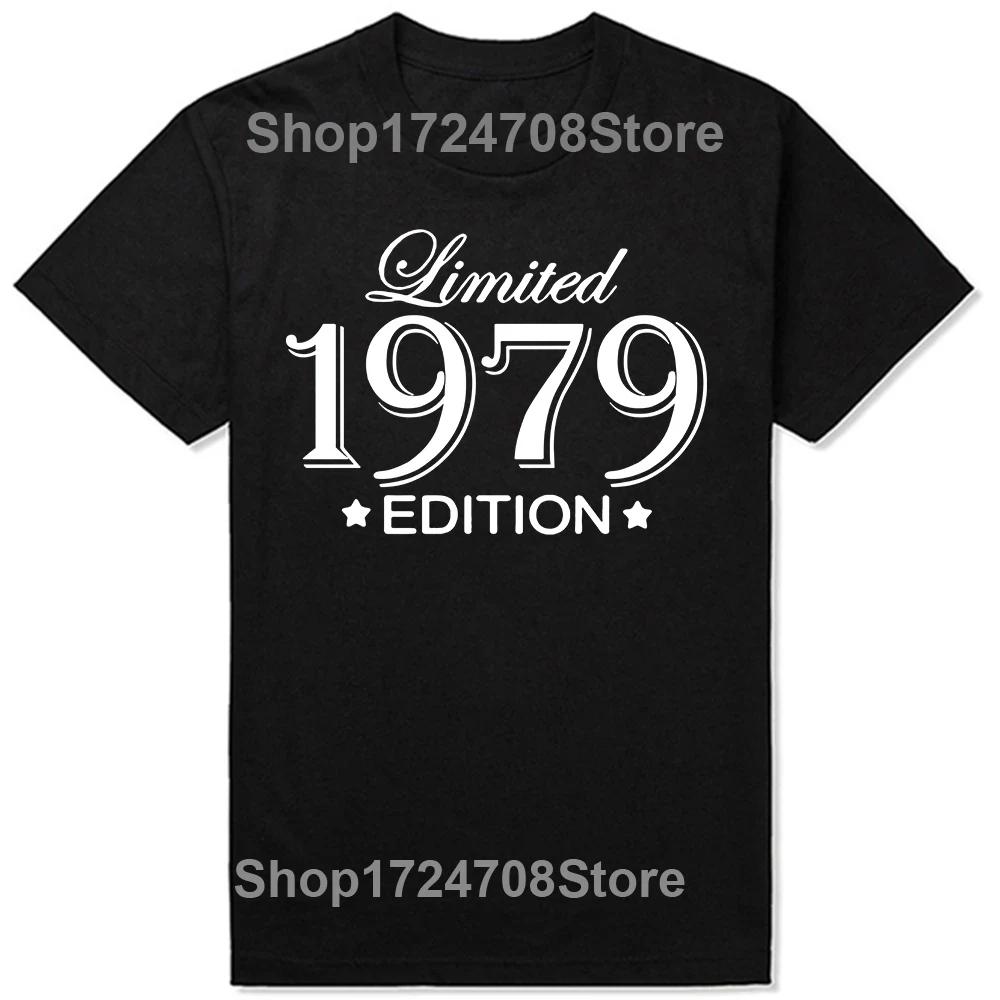 Vintage 1979 Limited Edition 45 Years Old 45th Birthday T Shirts Gifts Cotton Summer Tees Tops Men's Short Sleeve T-shirt