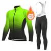 2026 Winter Warm Cycling Clothing Set Long Sleeve Thermal Fleece Cycling Jersey Set Bib Pants Ropa Ciclismo Bicycle Clothing MTB Bike Jersey Uniform