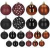 Christmas Ornaments - SPRINGOS - 100 Pieces - Black, Brown, Burgundy - Plastic - Elegant Decoration