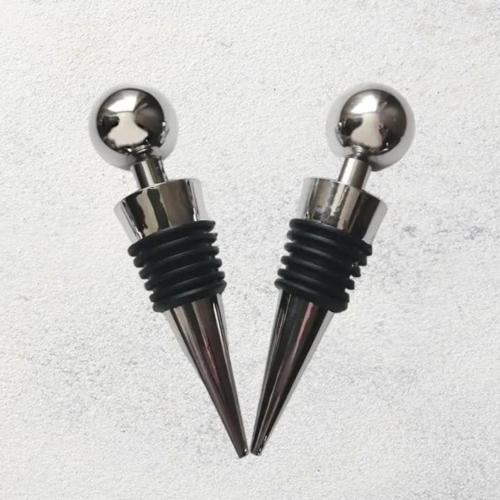 

2pcs Creative Red Wine Stopper Metal Sealed Bottle Type Wine Bottle Stopper Fashion Wine Stopper серебряный