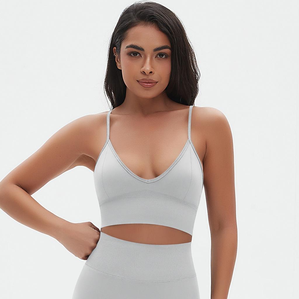 New Seamless Solid Color Camisole Bra, Sexy And Beautiful Back Sports Bra, Running And Fitness Yoga Vest