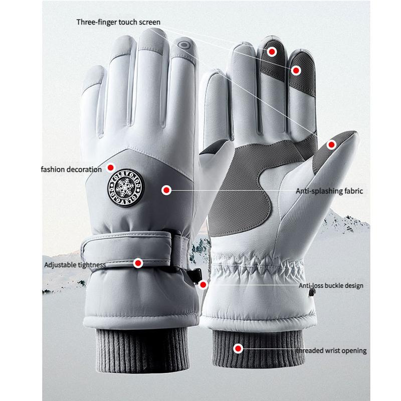 Guantes de Esquí de Invierno Unisex Resistentes al Agua Aislantes Térmicos Compatibles con Pantalla Táctil A prueba de Viento Antideslizantes Conducción Todo Clima Protección contra el Frío