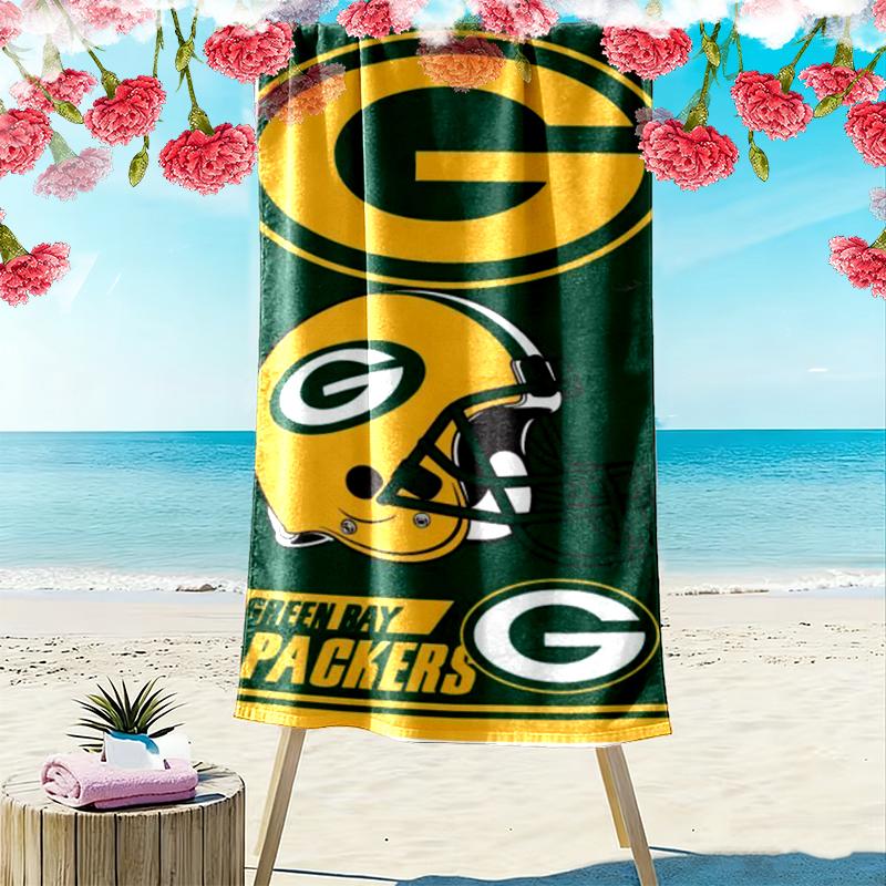 Green Bay Packers Beach Towel Beach Towel Microfiber Beach Towel, Lightweight and Quick-Dry, for Summer Travel, Swimming Pool Fan Birthday Gift