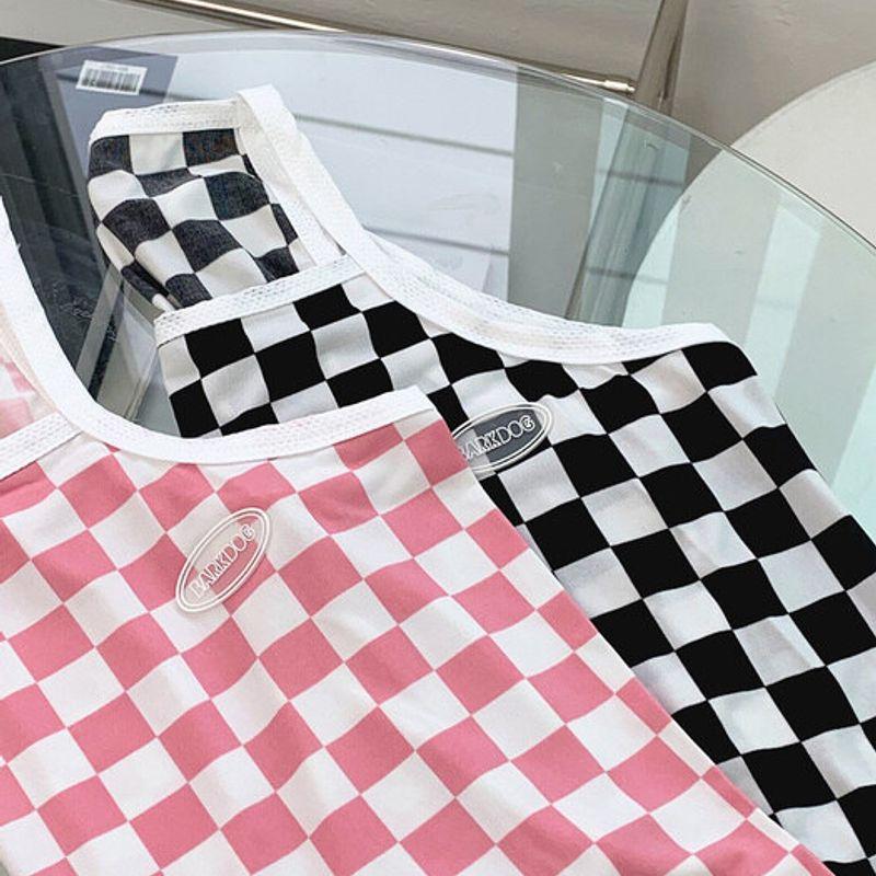 BARKDOG Check Cool Crop Débardeur à bretelles M-6XL 3 couleurs