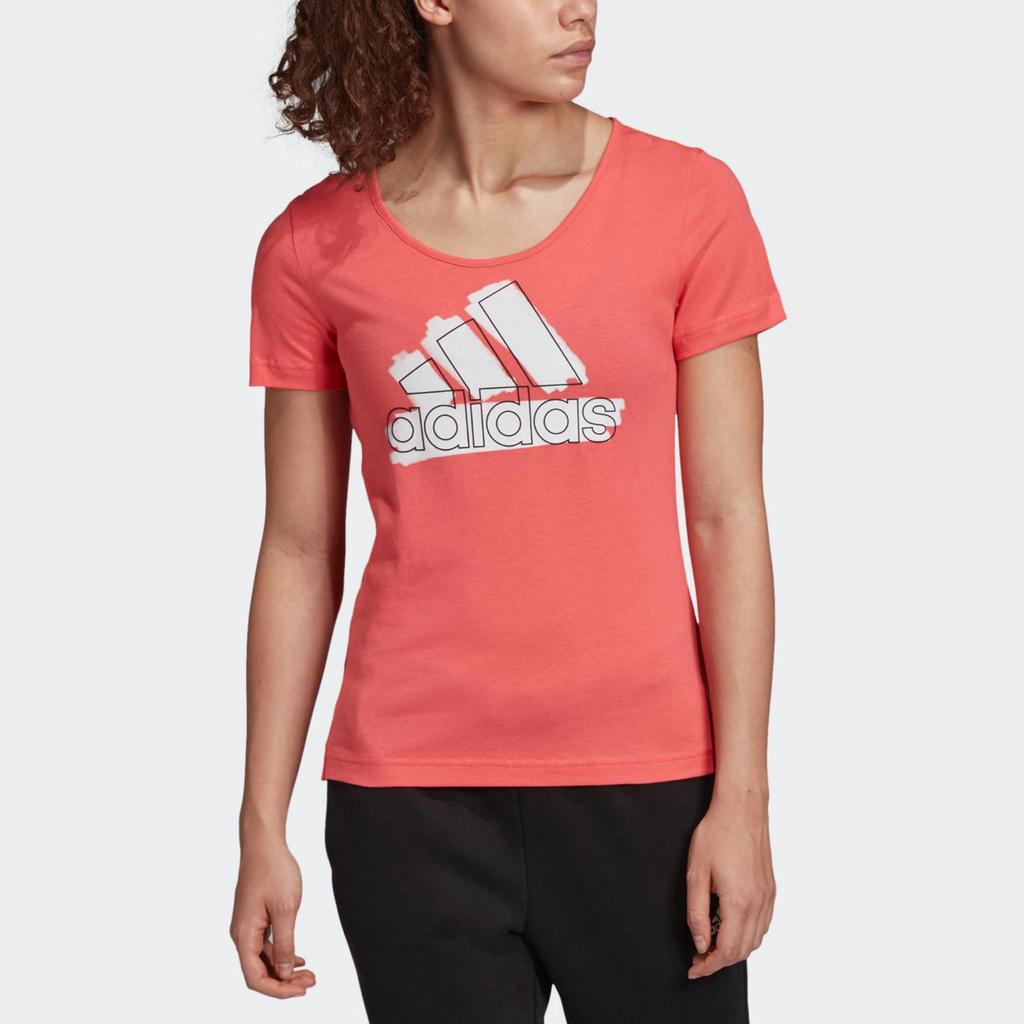adidas T Shirts Women's Pink Crew Neck Moderate DV3016