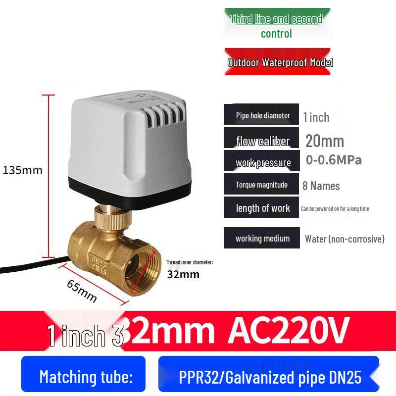 220V DN15 Měděný závitový elektrický kulový ventil pro regulaci vody