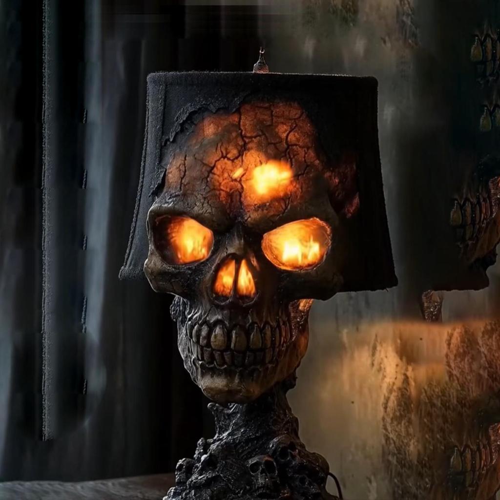 Halloween Gothic Skull Lamp Volcanic Stone Skull Lamp Skeleton Halloween Decorations Skeleton Halloween Gothic Skull Lamp