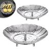 Rust Resistant Cooking Accessory Stainless Steel Expandable Steamer Basket, Adjustable Folding Insert with Sustainable Kitchen Food Strainer
