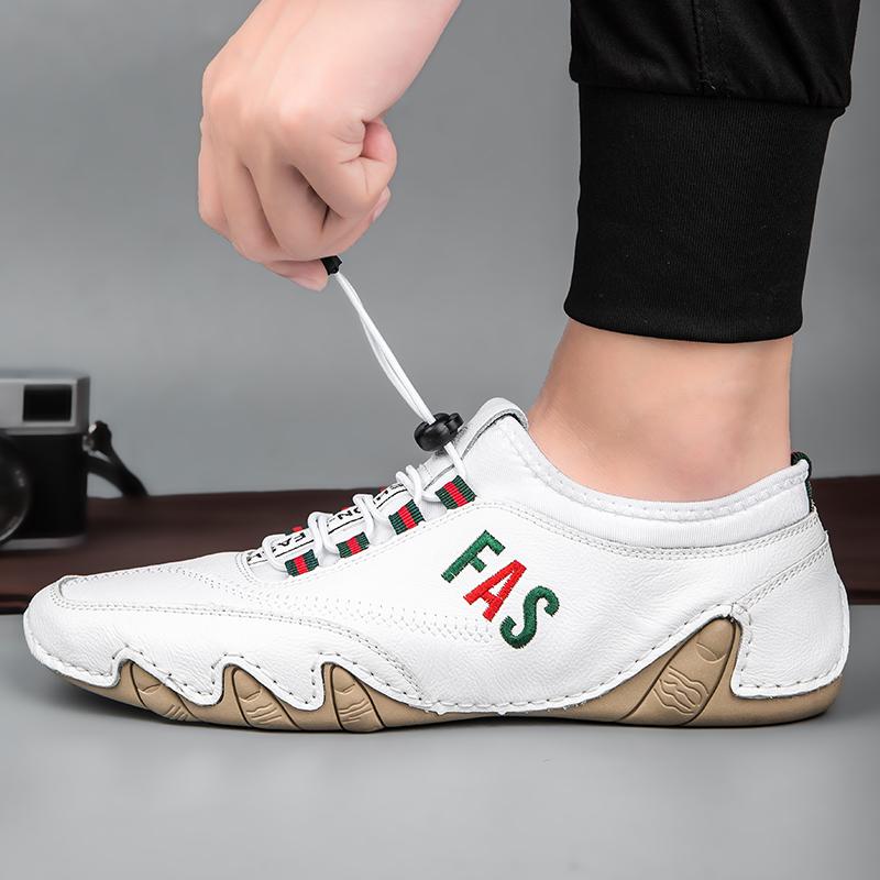 Modne męskie mokasyny w stylu brytyjskim Duże męskie buty na co dzień Ręcznie robione skórzane buty