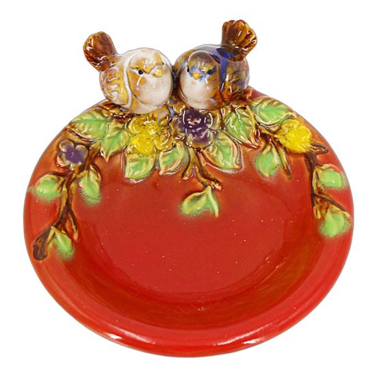 Hand-Painted Ceramic Tray with Bird Fish Owl Design Multi-Functional Jewelry Dish Soap Storage Holder Unique Decorative Tray