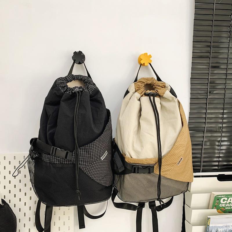 Nouveau sac à dos décontracté pour hommes automne et hiver, sac messager pour étudiant, sac à dos de sport ultra-léger à cordon de serrage style street