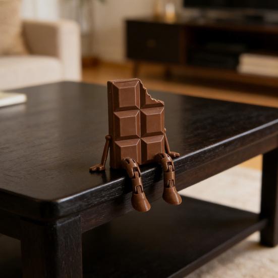 3D Printed Coffee Corner Figurine Moka Pot/Mug/Coffee Bean/Chocolate Figurine with Articulated Legs for Office Home Shelf Decor Funny Gifts