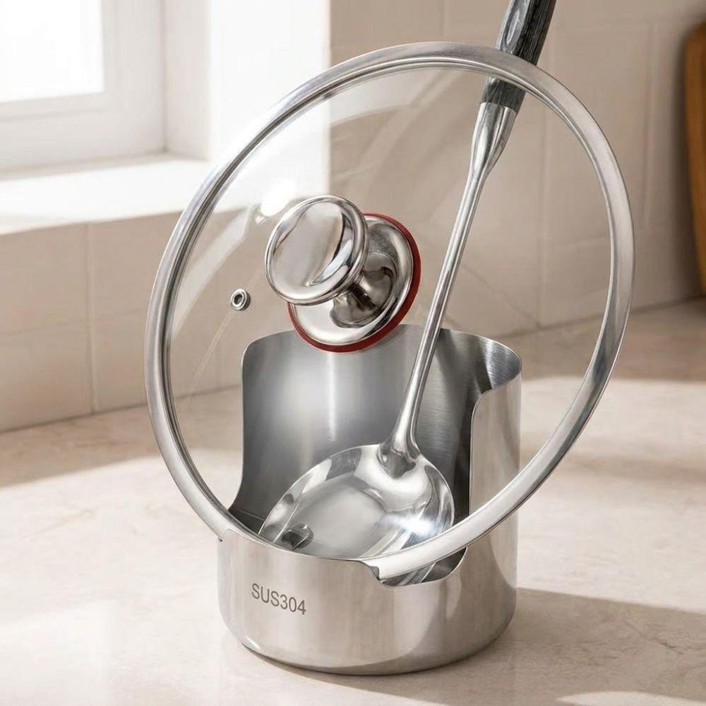 Stable Pot Lid Storage Rack Stainless Steel Spatula Holder Multi-functional Chopsticks Stand  Home
