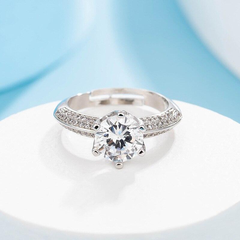 Bagues Diamant Bagues Entièrement Diamantées 'S Pour Femmes Nuptiale Mariage Anneaux Ouverts Bijoux Bijoux Haut de Gamme Style Classique Bague de Doigt de Luxe
