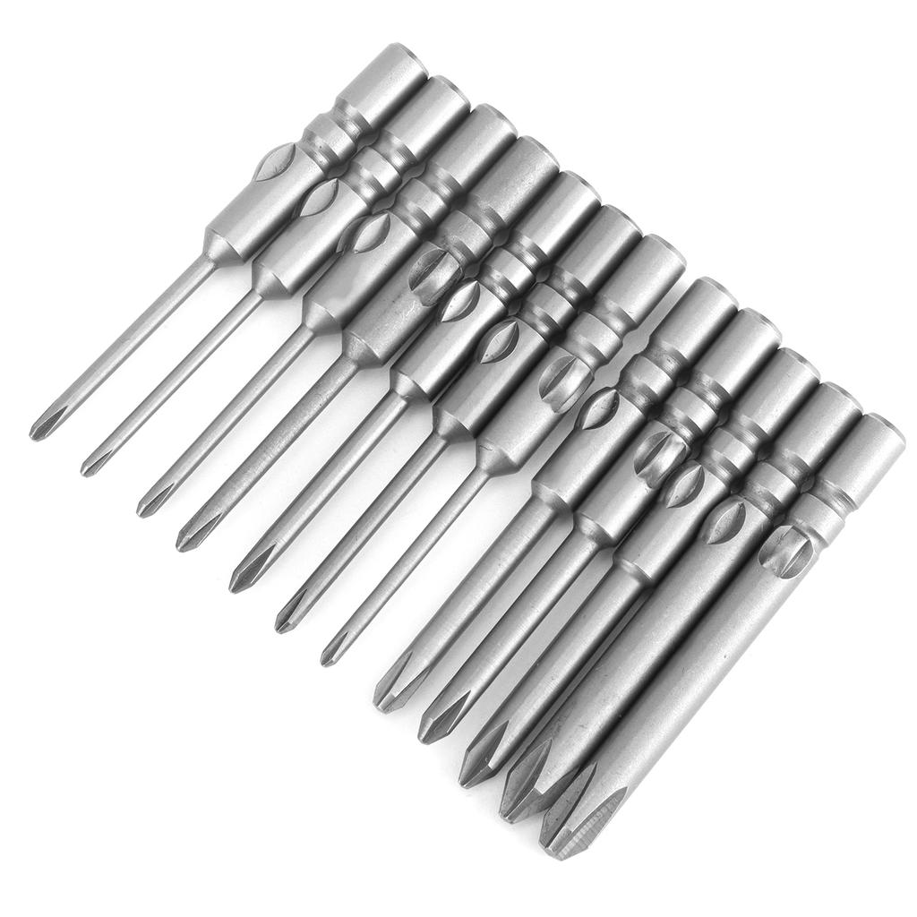 12Pcs Cross Bit Magnetic Screwdriver Accessories Electric Drill Manual Tightening Tool 4mm