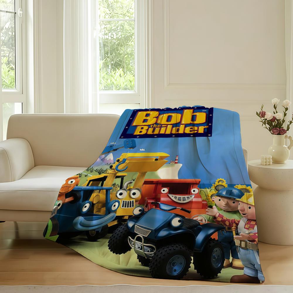 

Cartoon cute B-Bob the B-Builder Blanket For Sofa Office Bed Plane Travel Sleep Read Relax Camping Soft And Warm 75cmx90cm