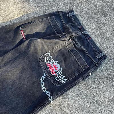 JNCO Jeans Vintage Hip Hop Wijde Jeans Heren Gothic Hoge Taille Wijde Pijpen Broeken Streetwear