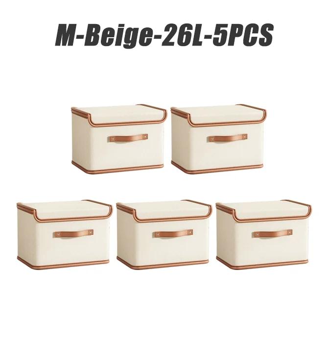 Storage Box with Lid Large Capacity Collapsible Clothing Trousers Storage Box Moisture-proof Dustproof Storage Box Home Supplies