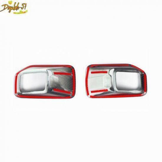 Carbon Fiber Look Front Fog Light Lamp Cover Trim For Ford F150 F-150 2015-2017