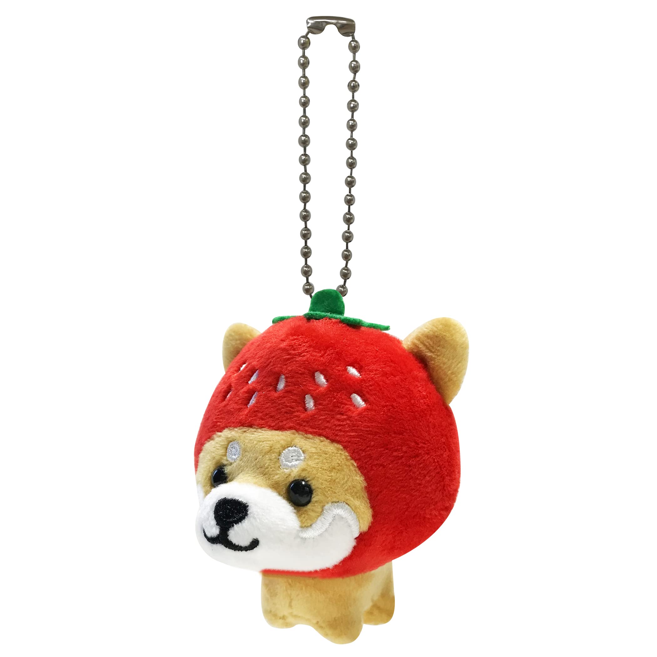 

[LamPlanning] Traveling Mameshiba Keychain Mascot Ball Chain Bag Charm Cute Fluffy Shiba Inu Mameshiba (Strawberry Version)