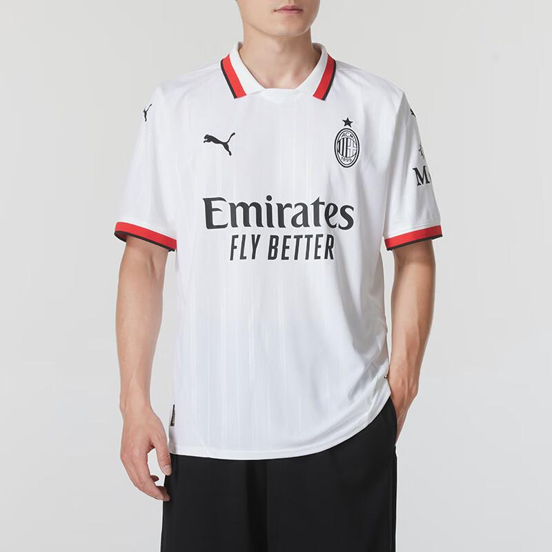 Puma Acm Away Outdoor Fashion Jersey Logo Letter Print Breathable Moisture-Wicking Short Sleeve T-Shirt Men Tops White 77501502