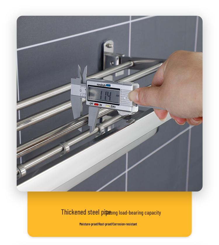 Edelstahl 304 Bohrerfreies Handtuchregal & Badezimmer-Aufbewahrungsregal Organizer