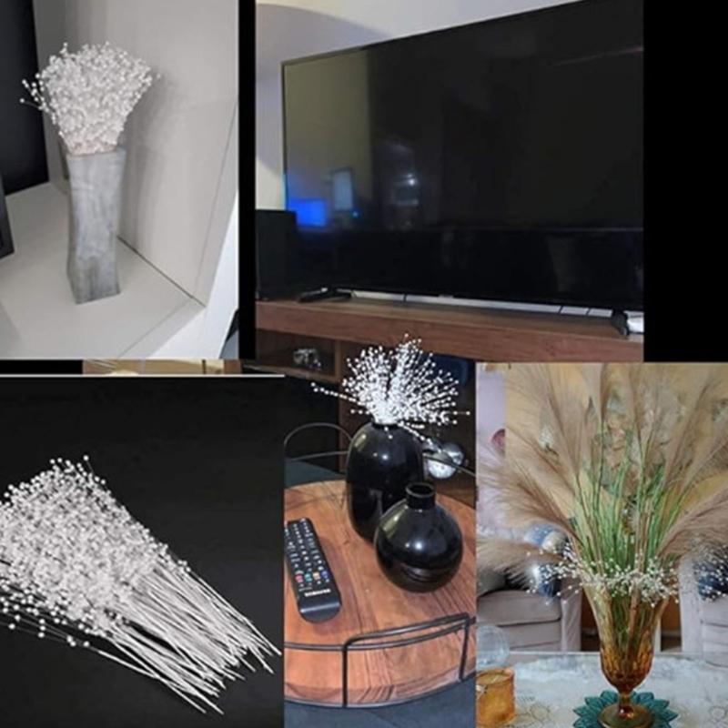 50Pcs Plastic Pearls String Flower Branch For Handmade Florals Arrangements And Holiday Craft Florals Picks