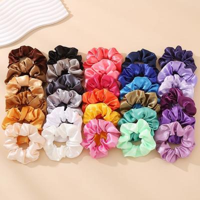 30 PCS Hair Bands Satin Simulated Silk Women's Curly Hair Bands Hair Bands Hair Rope Hair Accessories Thanksgiving Christmas Gif
