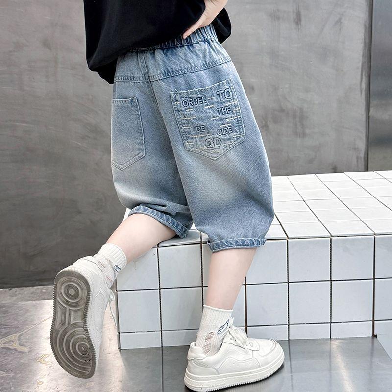 

Детская одежда Джинсовые шорты для мальчиков Летние свободные брюки Шорты для мальчиков длиной пять дюймов 170