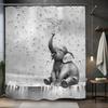 Adorable Cute Elephant Shower Curtain Waterproof Funny Kids Bathroom Novelty Home Decor Polyester