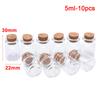 10 Stück Mini Klare Glasflaschen mit Kork Gewürz Nachrichtenfläschchen Leere Wunschflasche DIY Treibende Leere Winzige Gläser Party Dekorationen