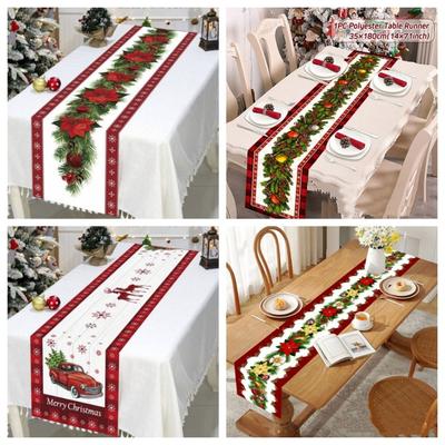 Cloth Christmas Table Runner Merry Christmas Tablecloth 2025 New Table Decor