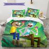 Rick and Morty Pattern Bedding Quilt Set  Home Decoration  Gift (1 * duvet cover + 2 * pillowcase  without core)