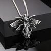 Classic Vintage Angel Wings Pendant Necklace for Men, Stainless Steel Seraph Prayer Necklace, Hip Hop Punk Jewelry Accessories
